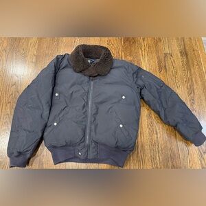 Polo Ralph Lauren Bomber Jacket Black Shearling Down Jacket G1 Size Small Y2K